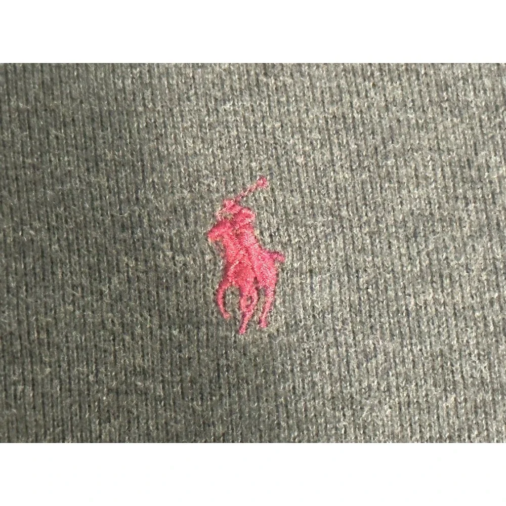 Ralph Lauren grey quarter zip sweatshirt Size L #preppy #loungewear - Picture 2 of 3